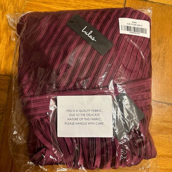 Radiant Affair Plum Purple Satin Pleated One-Shoulder Maxi Dress - Picture 5 of 5